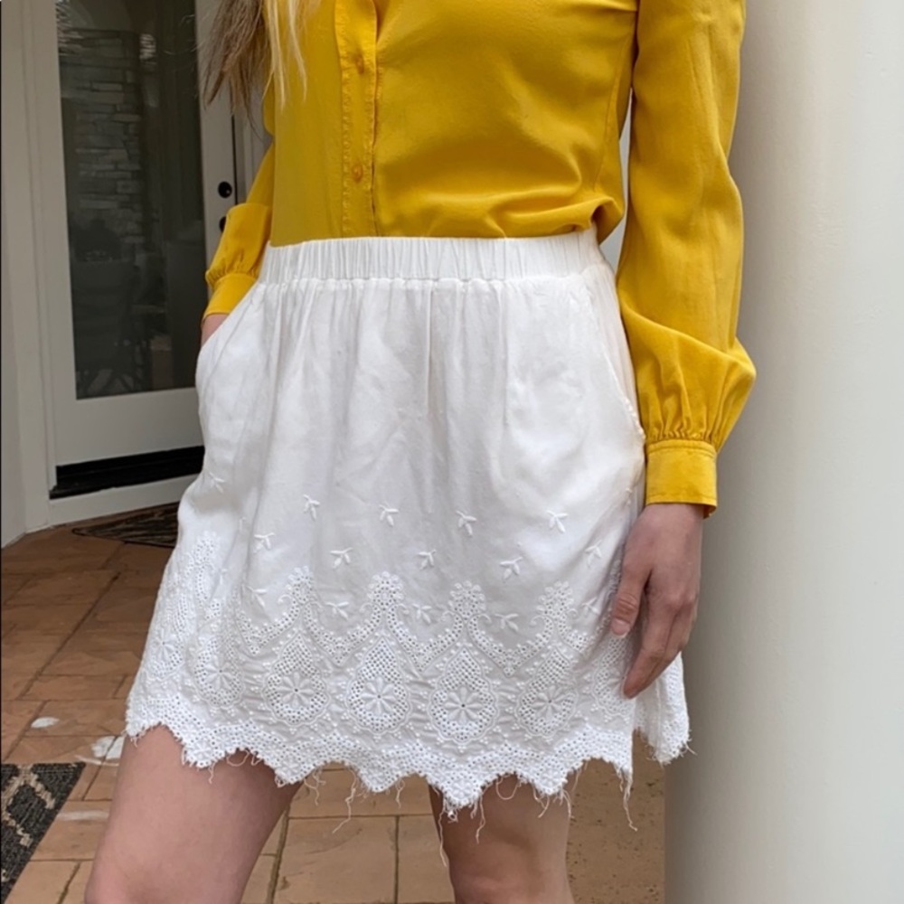 Western White Fringe Skirt